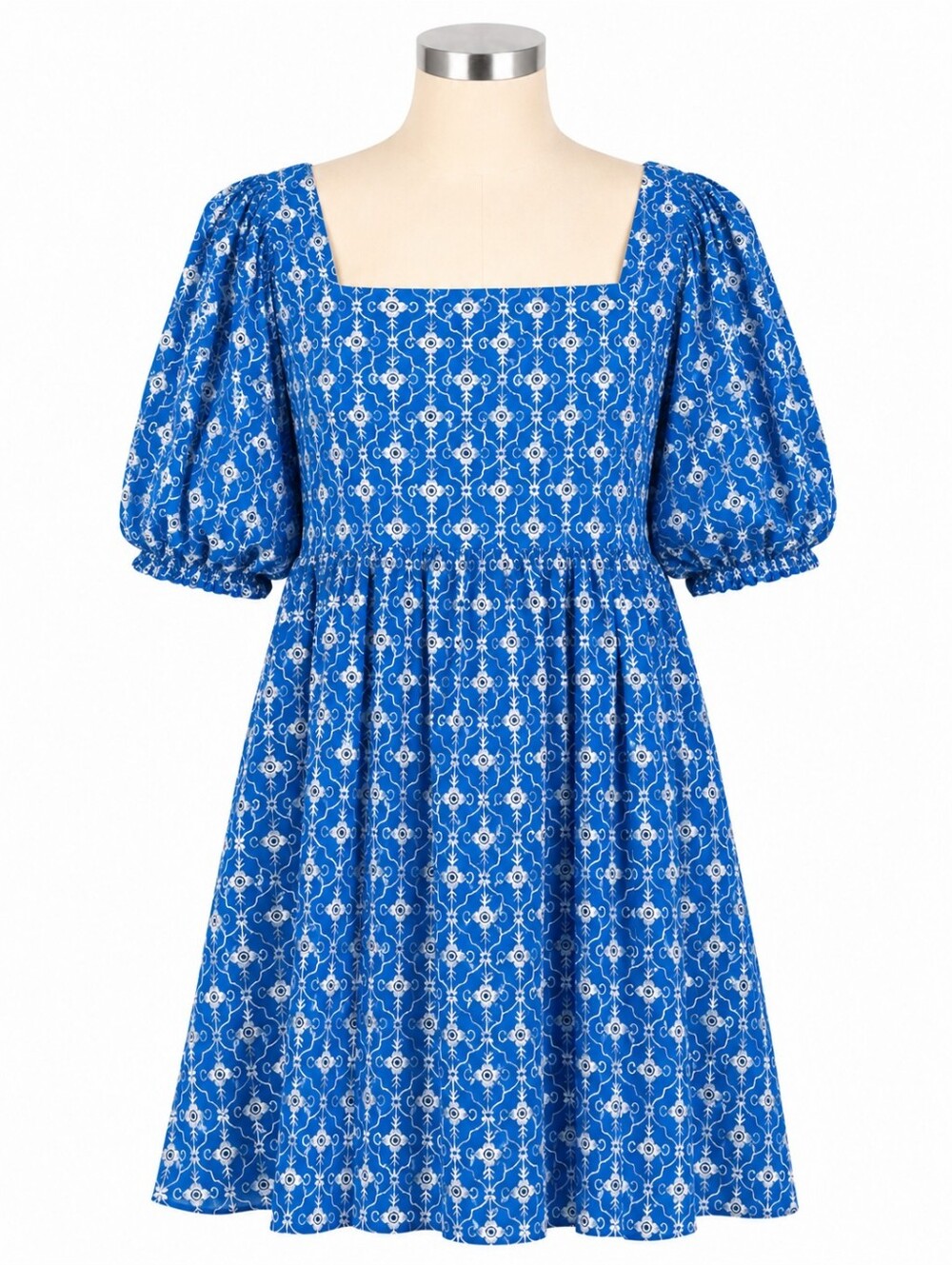 Rhode X Target Blue Eyelet Puff Sleeve Mini Dress Sz 3X Summer Wedding Guest